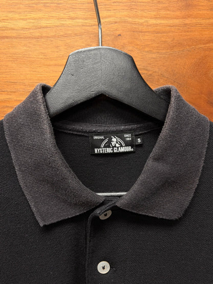 Hysteric Glamour Faded Black Bleach Distressed Polo