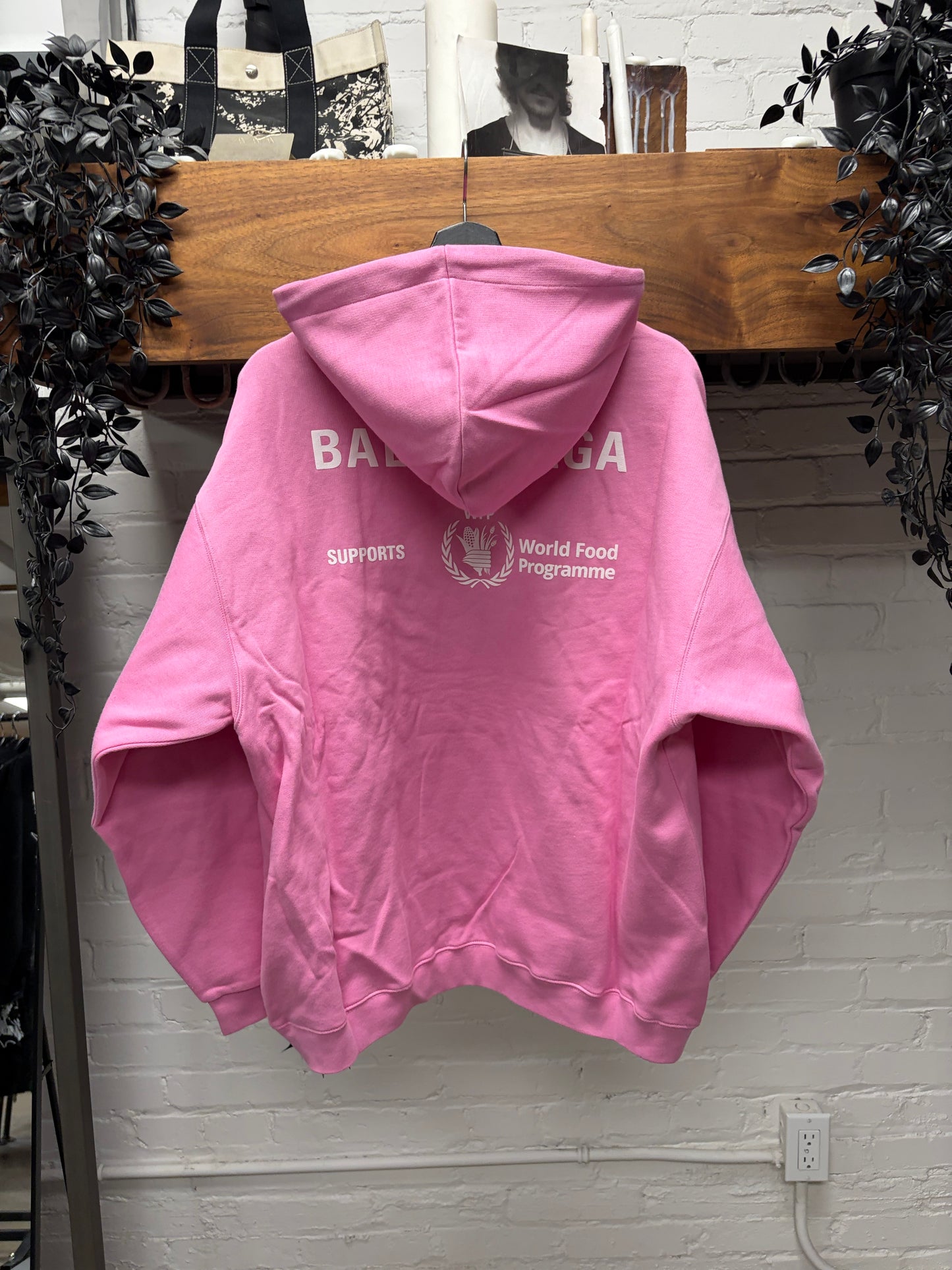 2022 Balenciaga World Food Programme Pink Pullover Hoodie