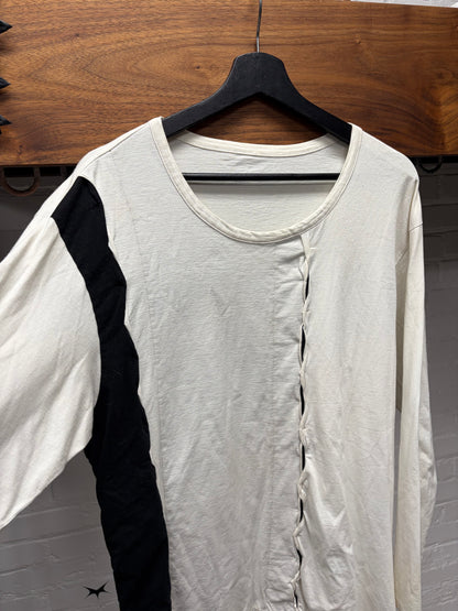 Yohji Yamamoto Ground Y ‘Woven Pattern’ White Long Sleeve Shirt
