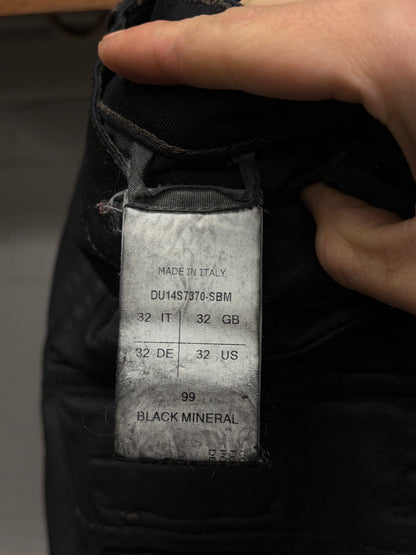 SS2014 Rick Owens ‘Memphis’ Waxed Black Skinny Jeans