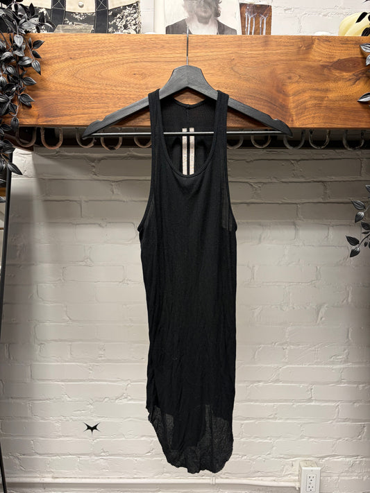 SS2023 Rick Owens ‘Edfu’ Ribbed Black Tank Top