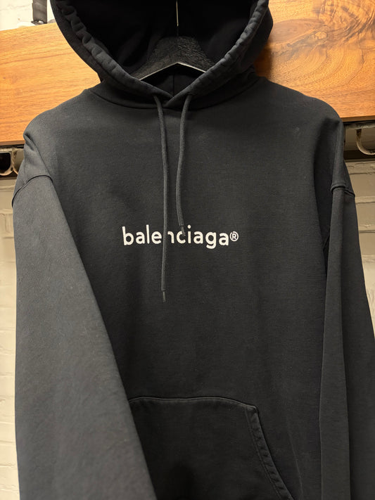 2021 Balenciaga ‘Simple Logo’ Black Oversized Hoodie
