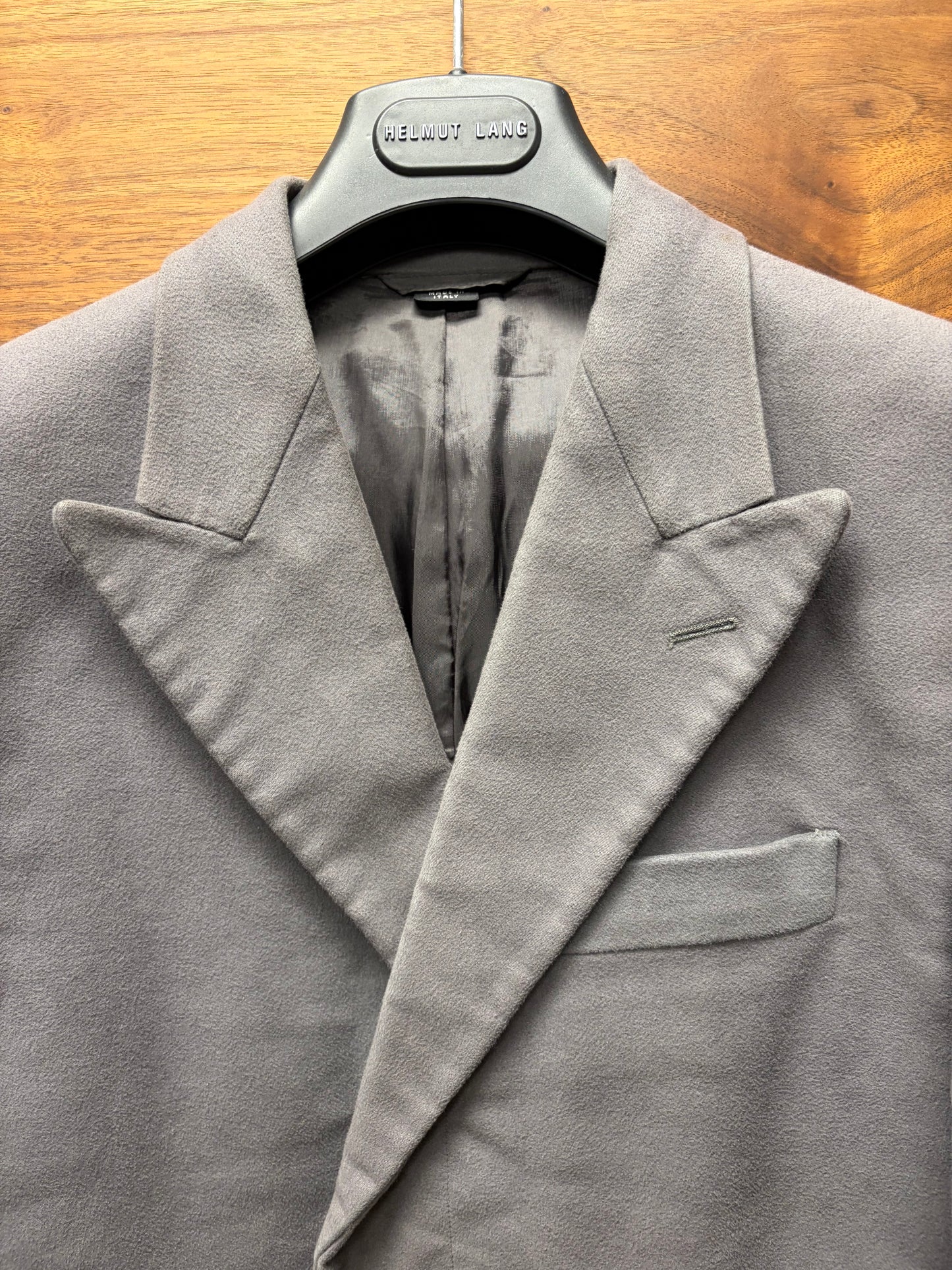 Helmut Lang ‘Plum Purple’ Moleskin  Single Breasted Coat