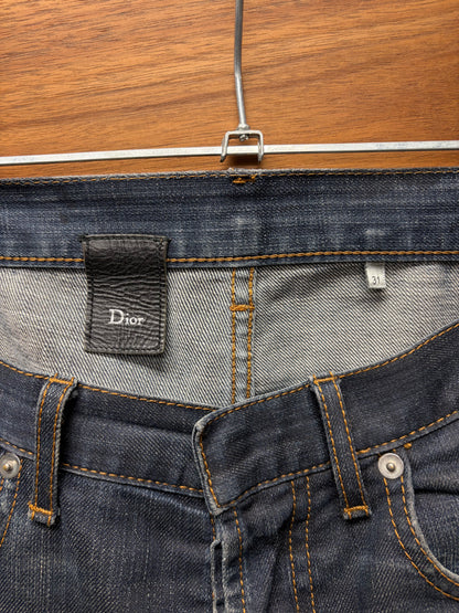 Dior Homme Raw Washed Blue Skinny Jeans
