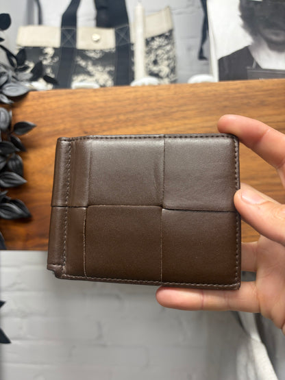 Bottega Veneta ‘Cassette’ Brown Calfskin Leather Bifold Wallet