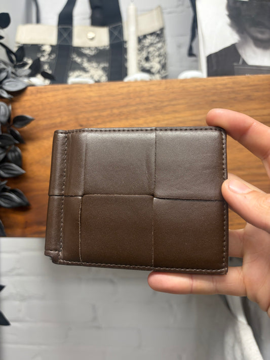 Bottega Veneta ‘Cassette’ Brown Calfskin Leather Bifold Wallet