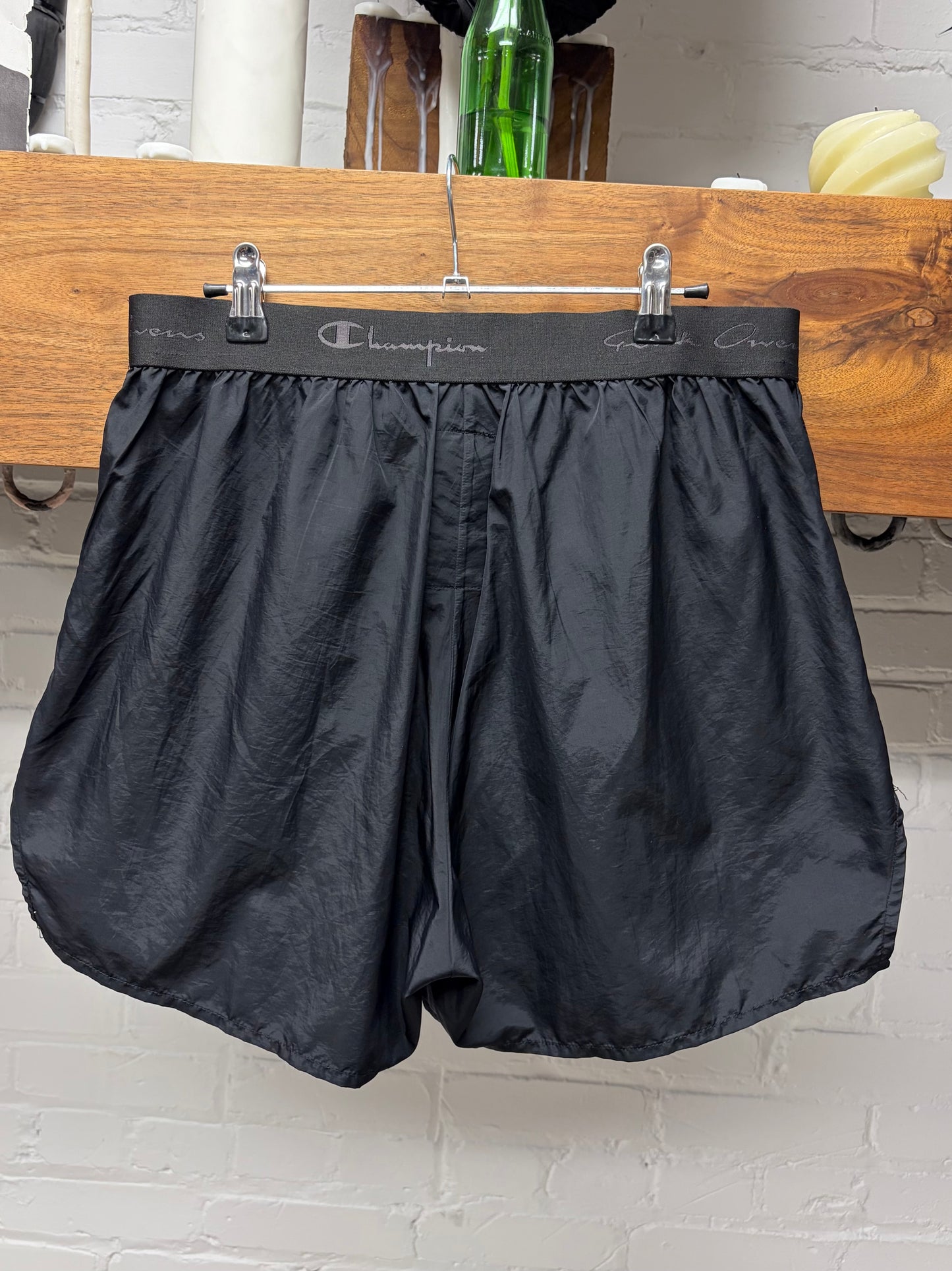 SS2020 Rick Owens x Champion ‘Dolphin’ Black Nylon Boxer Shorts