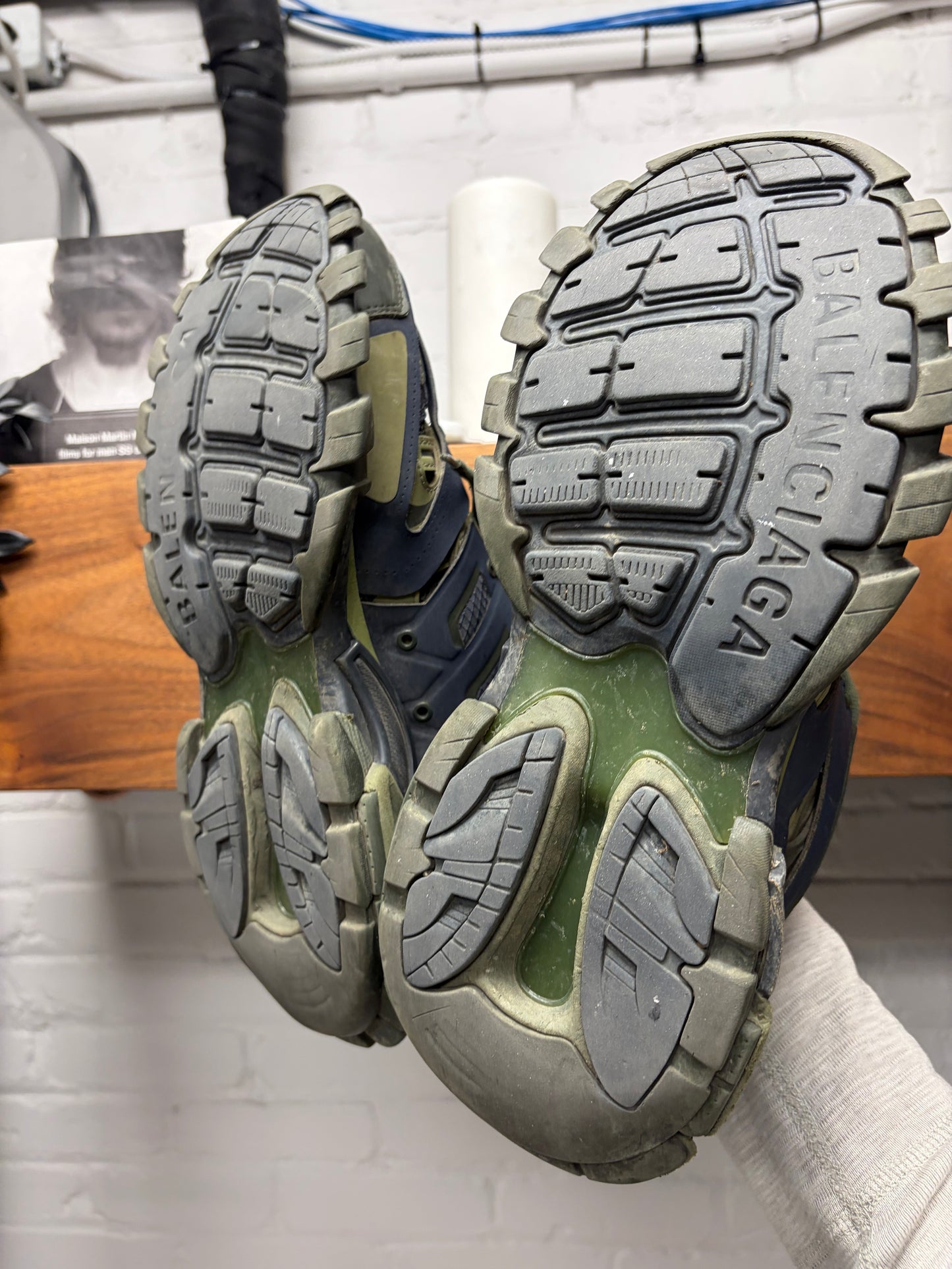Balenciaga ‘Track Runner’ Green/Blue Low Top Sneakers