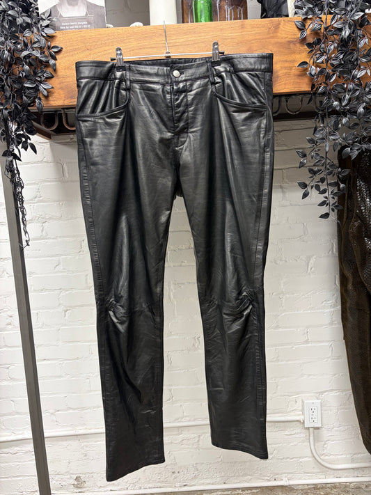 AW2024 Rick Owens ‘Porterville’ Black Lambskin Skinny Leather Pants