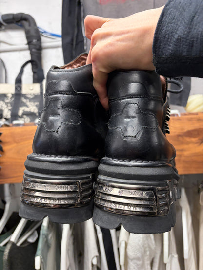 New Rock ‘M-220-C2’ Leather Platform Sole Ankle Boots