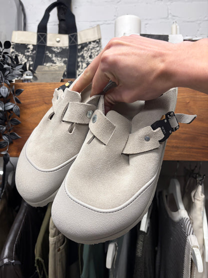 Dior x Birkenstock ‘Tokio’ Roller Buckle Suede Boston Mules