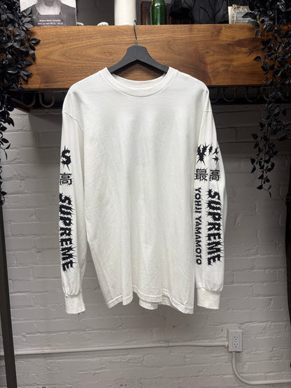 AW2025 Supreme x Yohji Yamamoto ‘Spider’ Graphic White Long Sleeve Shirt