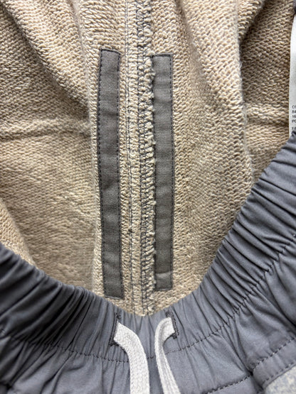 Rick Owens Melange Grey ‘Pusher’ Wide Leg Button Snap Sweatpants