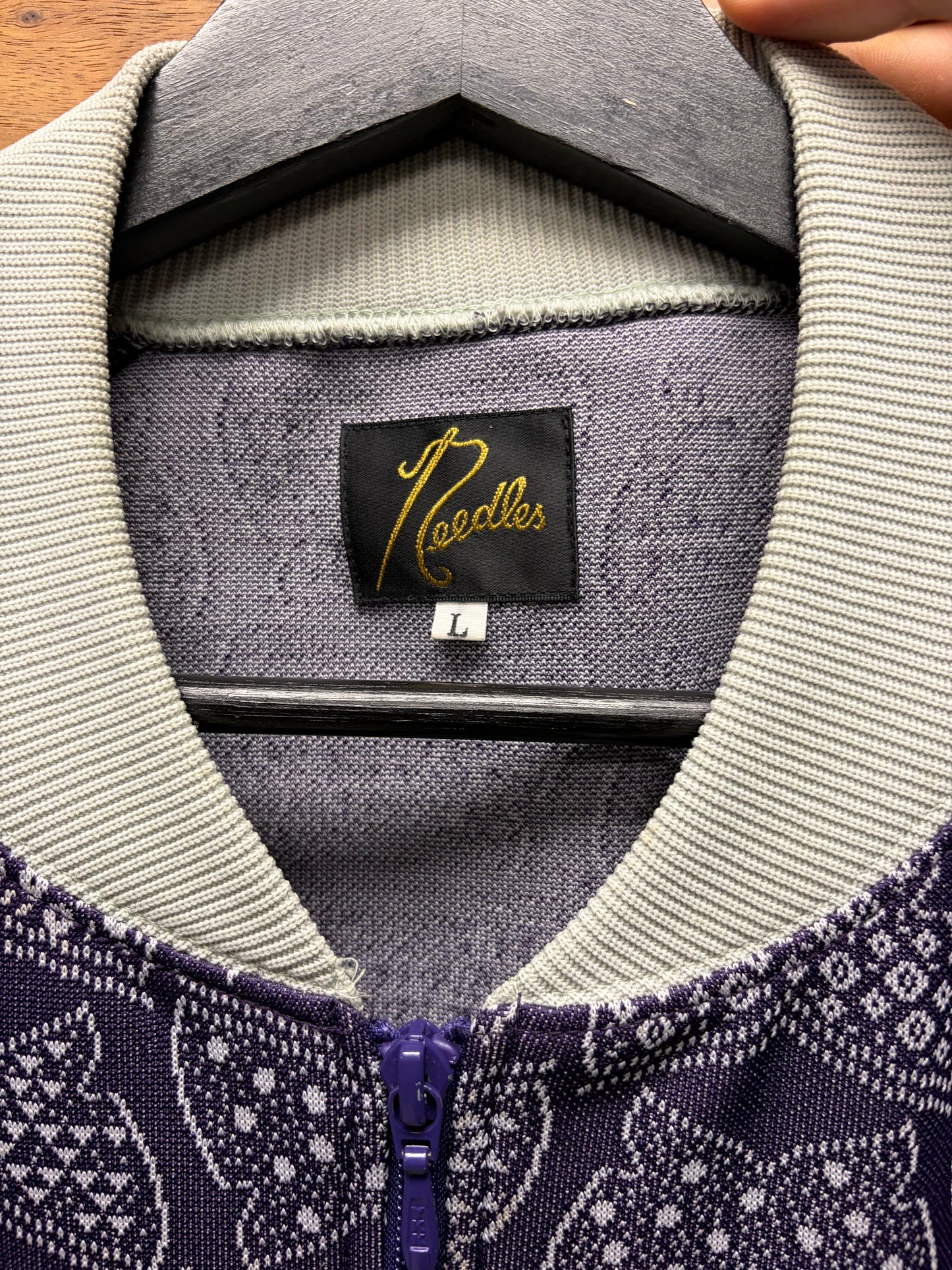 Needles Full Print Purple/Cream Butterfly Bomber Jacket