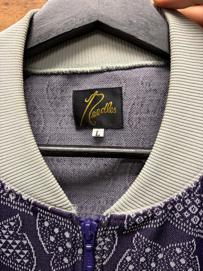 Needles Full Print Purple/Cream Butterfly Bomber Jacket