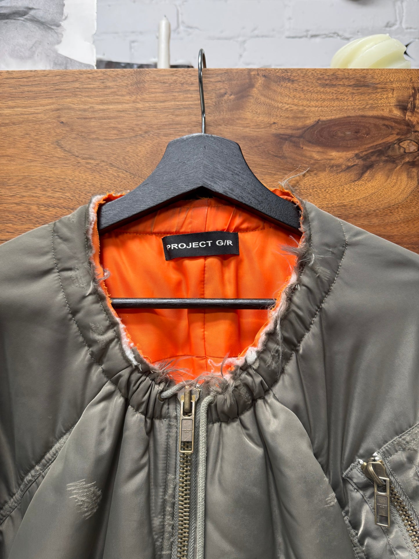 AW2024 Project GR ‘Reconstructed’ Raw Hem Military Bomber Jacket
