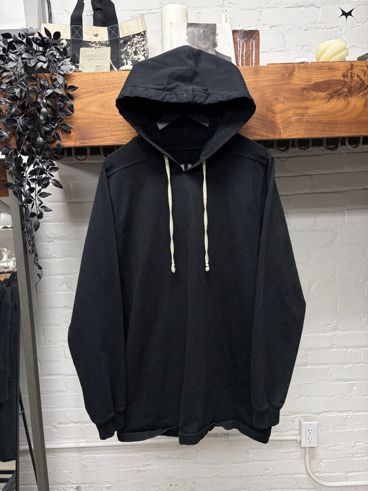 SS2019 Rick Owens ‘Babel’ Black Cotton Drawstring Hoodie