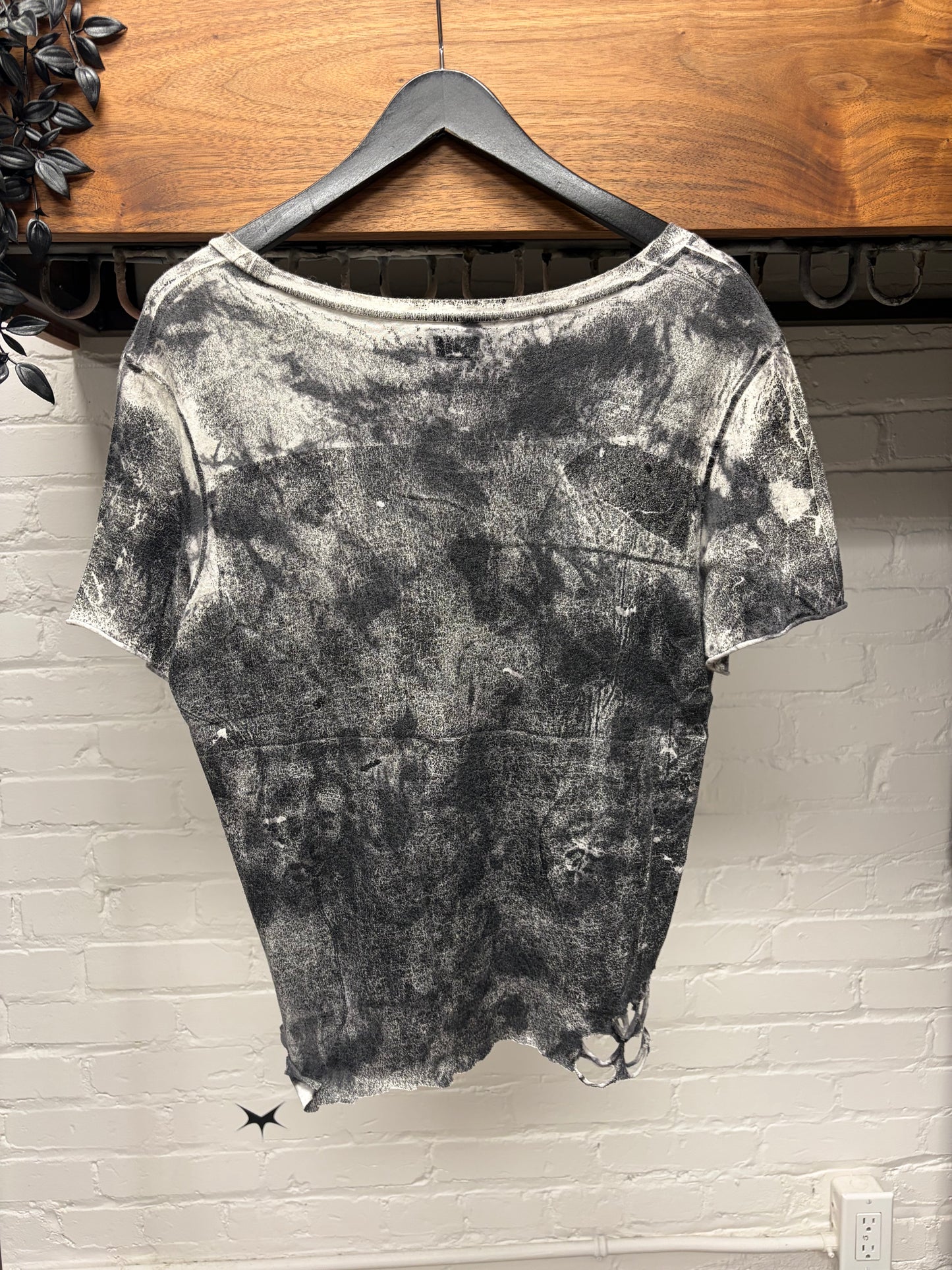 L.G.B. Thrash Distressed ‘Smoke Wash’ Grey Cotton T-Shirt
