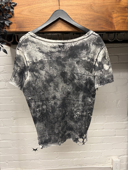 L.G.B. Thrash Distressed ‘Smoke Wash’ Grey Cotton T-Shirt