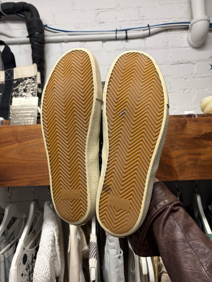 Saint Laurent Studded Black Canvas Slip-On Sneakers