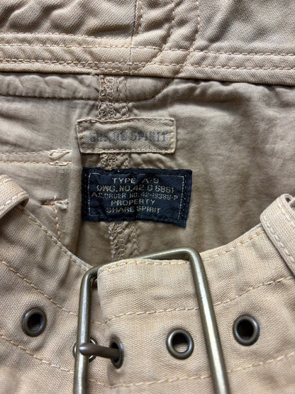 Share Spirit Belted Tan ‘Parachute Cut’ Cargo Pants