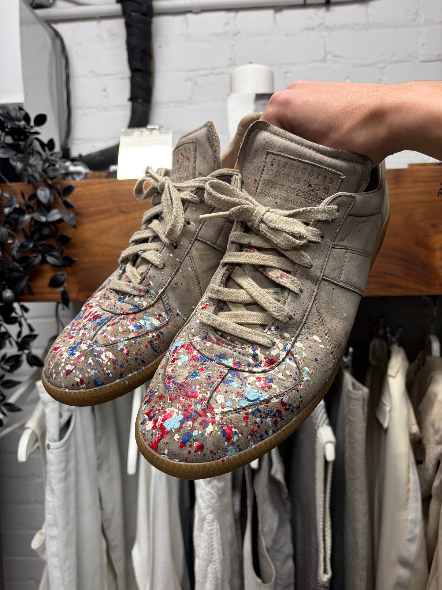 Maison Margiela G.A.T. Paint Splatter Low Top Sneakers