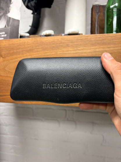 Balenciaga ‘Dynasty’ Black/Gold BB Interlock Rectangular Frame Sunglasses