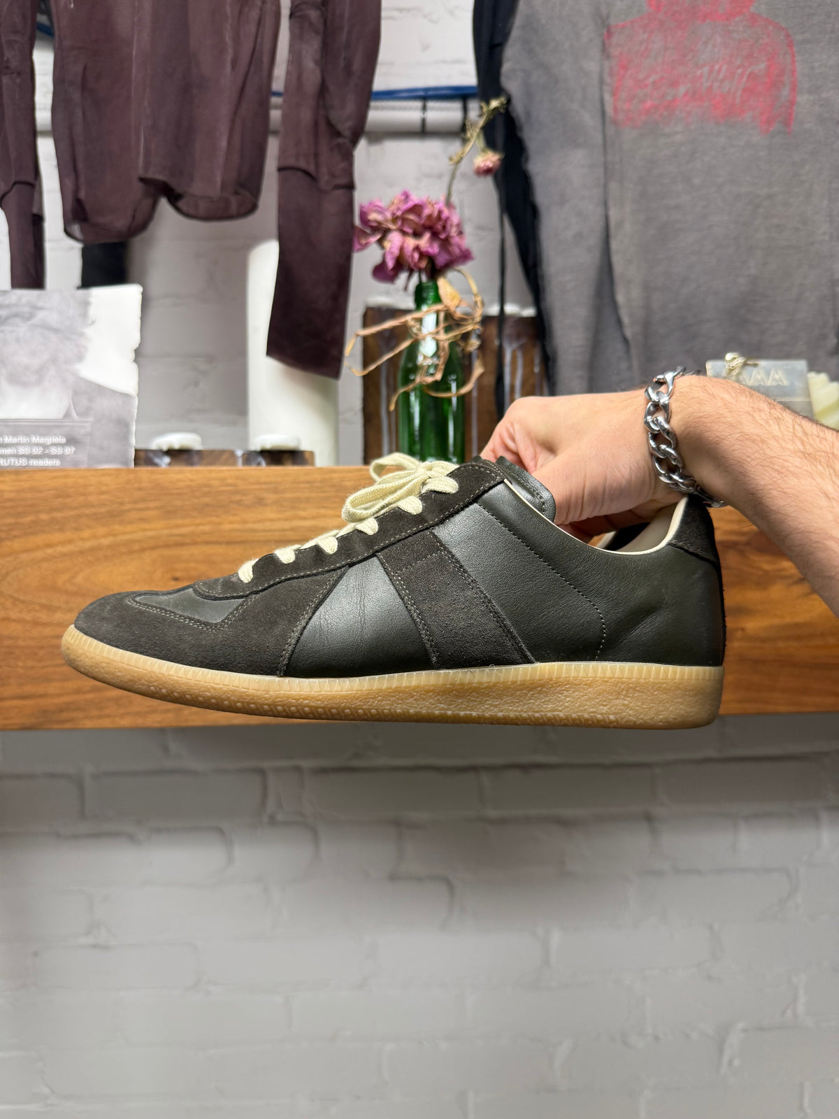 Maison Margiela ‘G.A.T.’ Dark Green/Gum Sole Low Top Sneakers