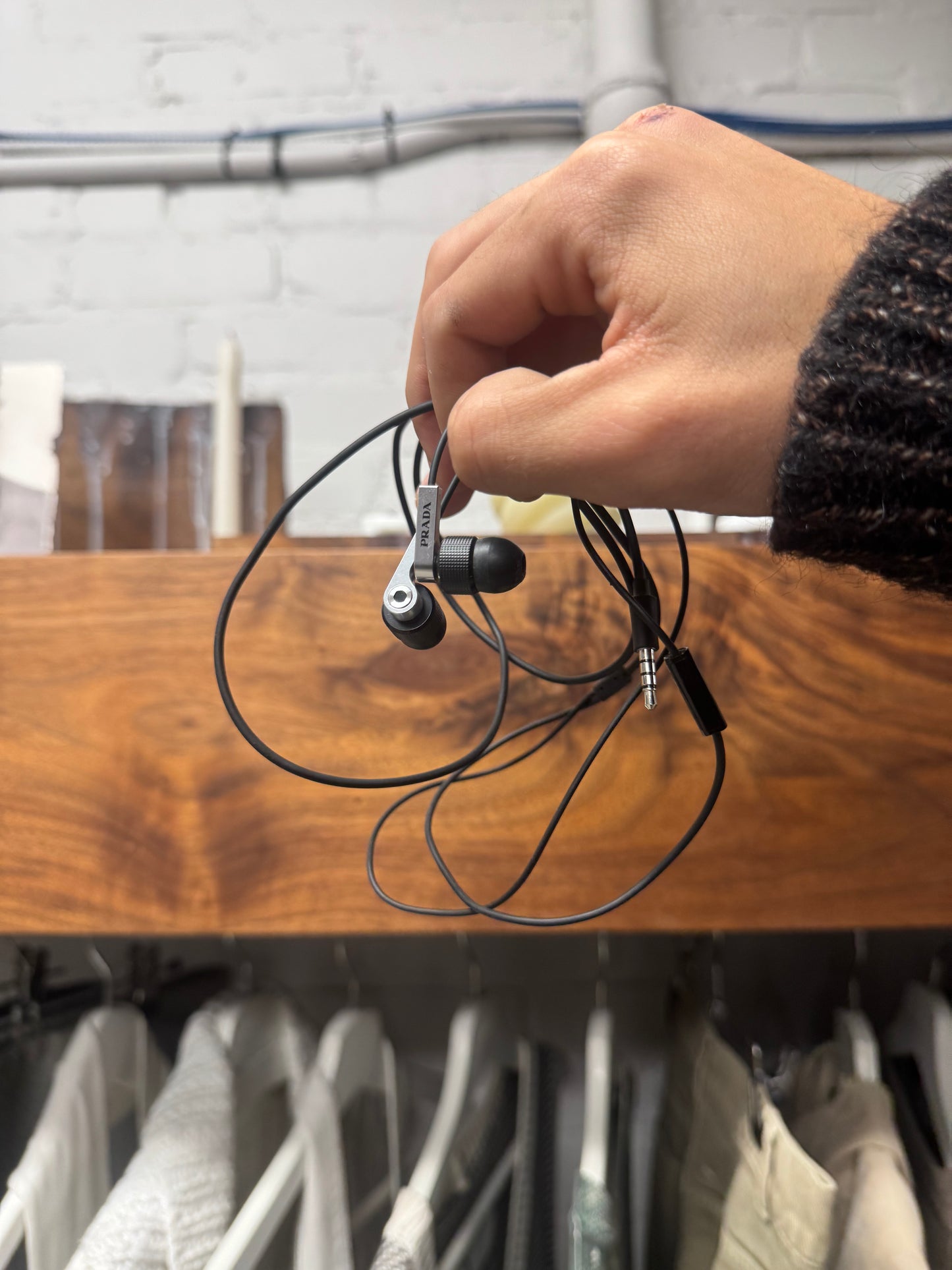 2007 Prada x L.G. Wired Black/Silver Earbuds