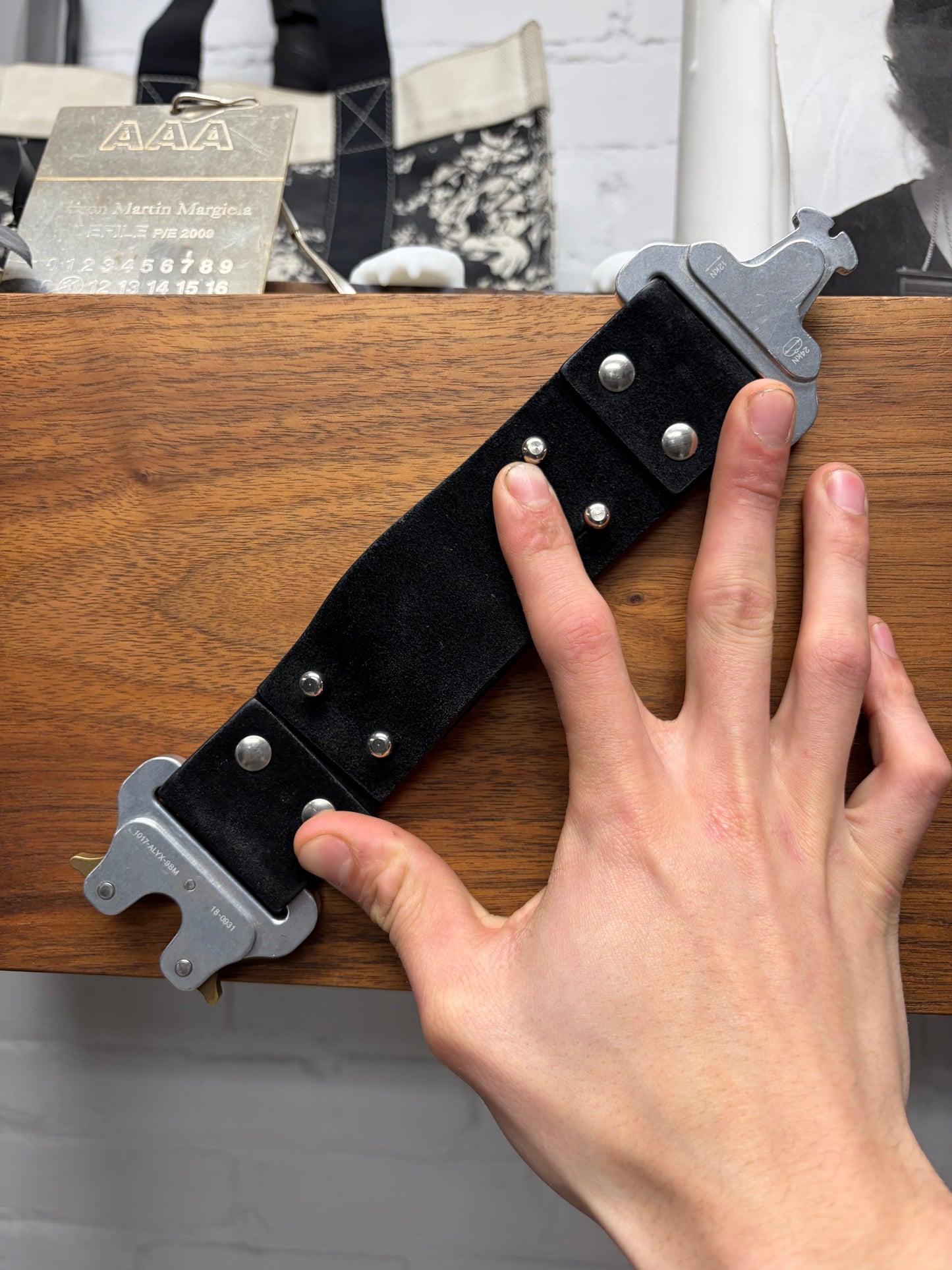 Alyx Studios Classic ‘Rollercoaster’ Black Blistered Leather Bracelet