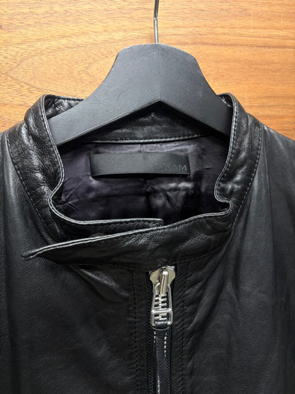 EKAM Black Lambskin Leather ‘Intarstia’ Jacket
