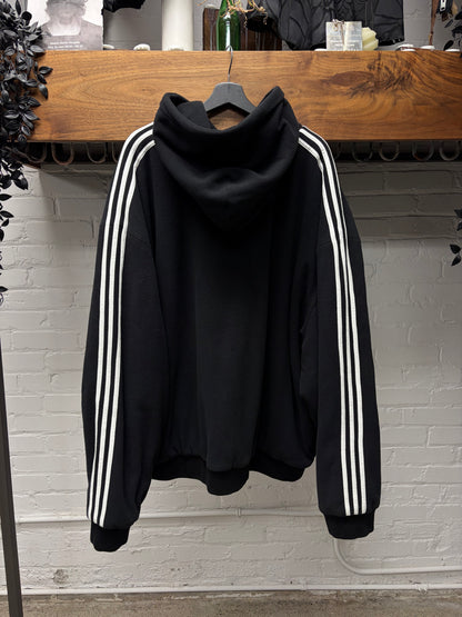 SS2023 Balenciaga x Adidas ‘3 Stripes Logo’ Fleece Black/White Zip-Up Hoodie