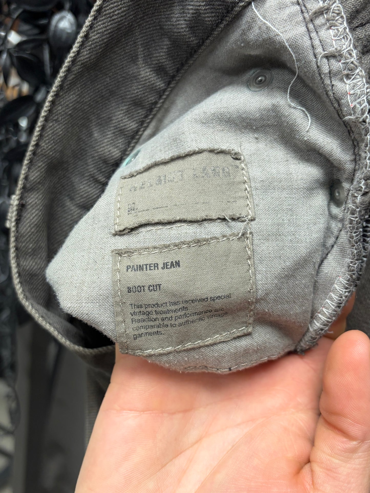Vintage Helmut Lang Washed Grey ‘Painter’ Bootcut Denim