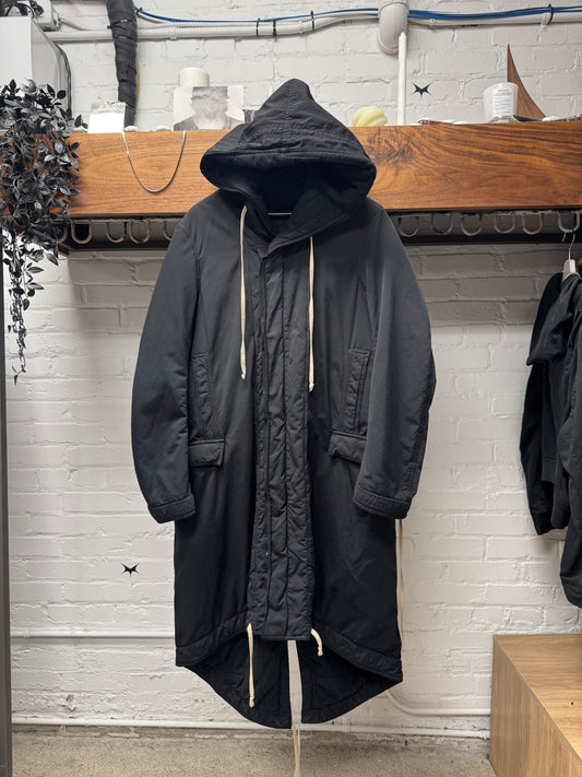 AW2014 Rick Owens ‘Moody’ Black Fishtail Parka