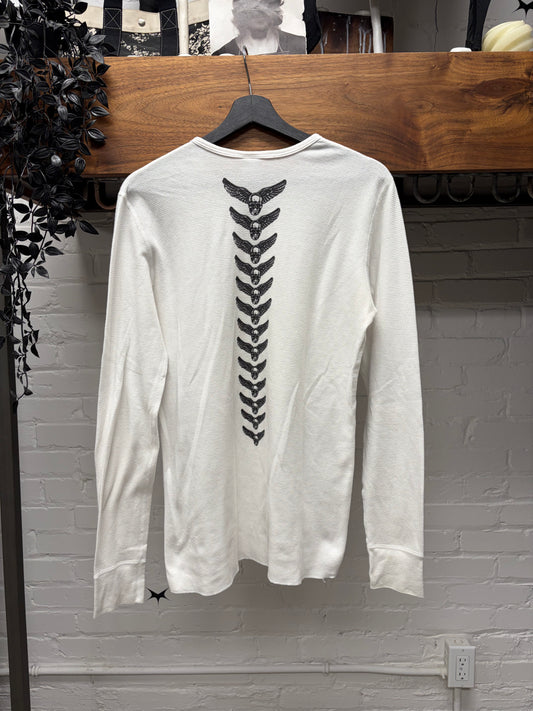 Chrome Hearts White Thermal ‘Foti Skull’ Long Sleeve Shirt