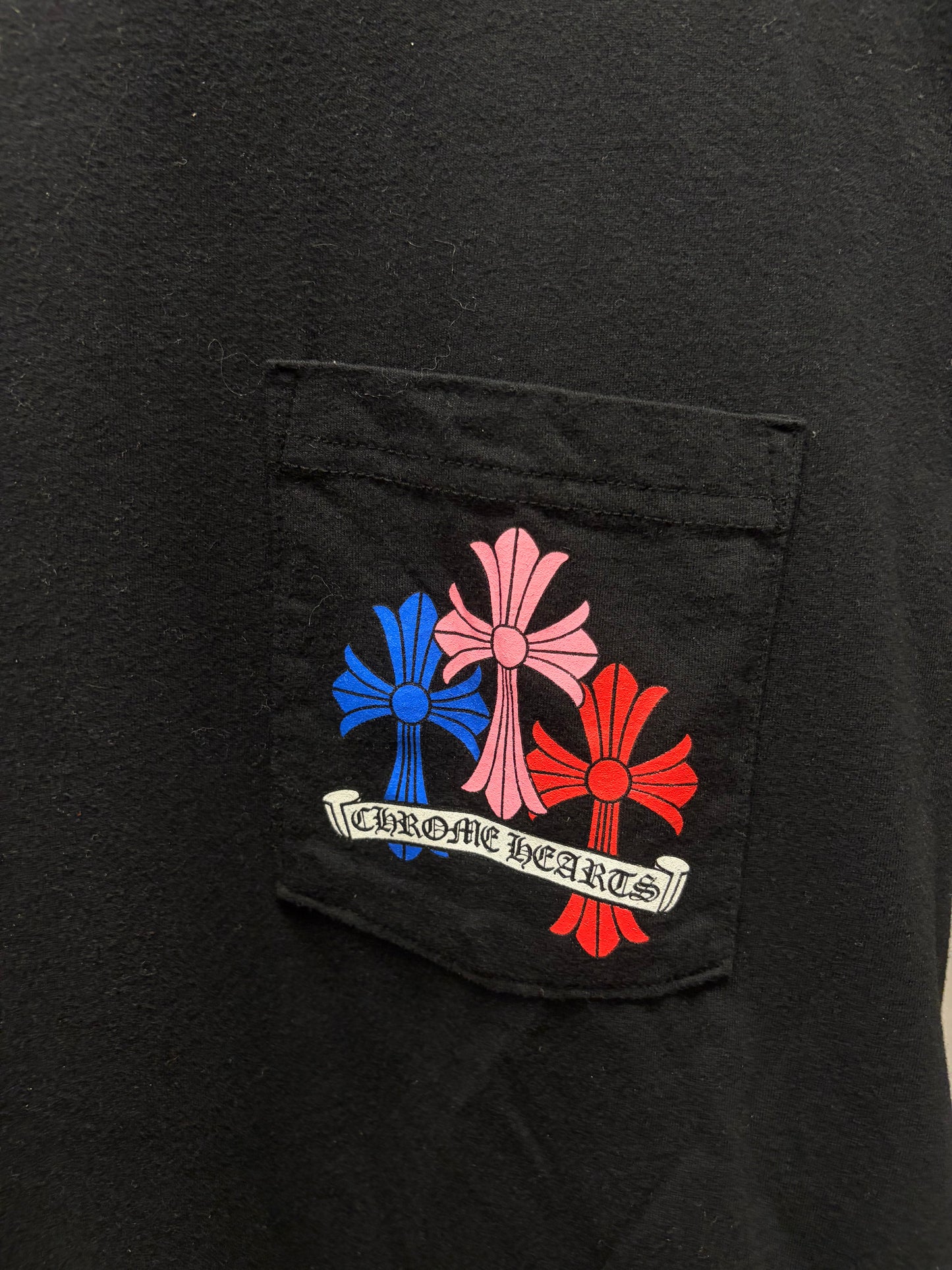 Chrome Hearts Multi-Color ‘Cemetery Cross’ Black Short Sleeve Shirt