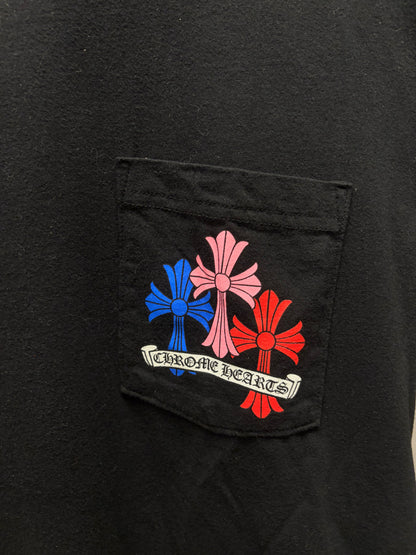 Chrome Hearts Multi-Color ‘Cemetery Cross’ Black Short Sleeve Shirt