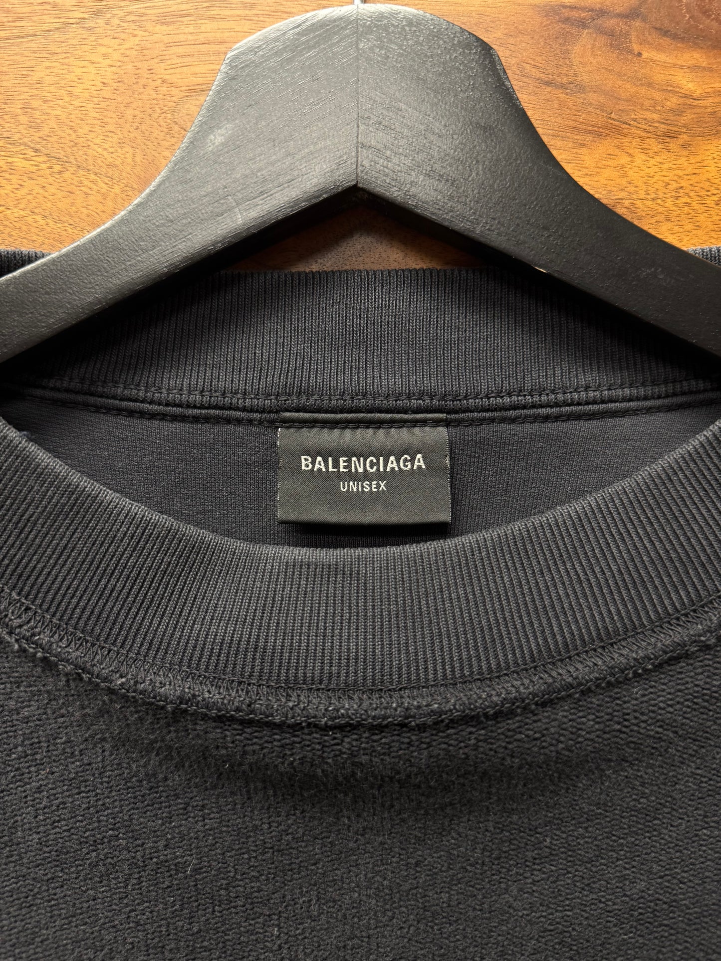 SS2025 Balenciaga ‘Metalhead’ Reverse Black Terry Cotton Sweatshirt