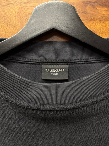 SS2025 Balenciaga ‘Metalhead’ Reverse Black Terry Cotton Sweatshirt