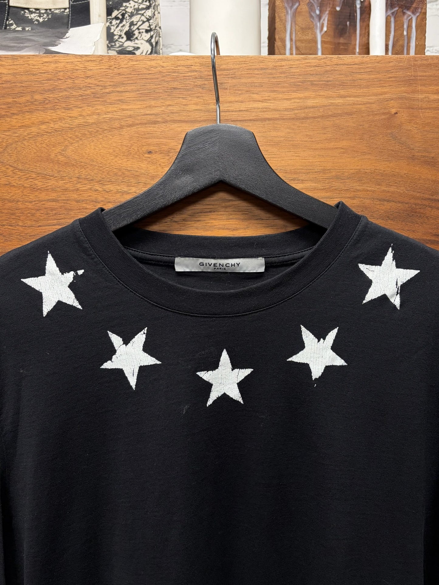 Givenchy by Ricardo Tisci ‘Stars’ Ringer Black Graphic T-Shirt