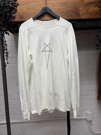 Rick Owens ‘DRKSHDW’ Pentagram Milk Long Sleeve Shirt