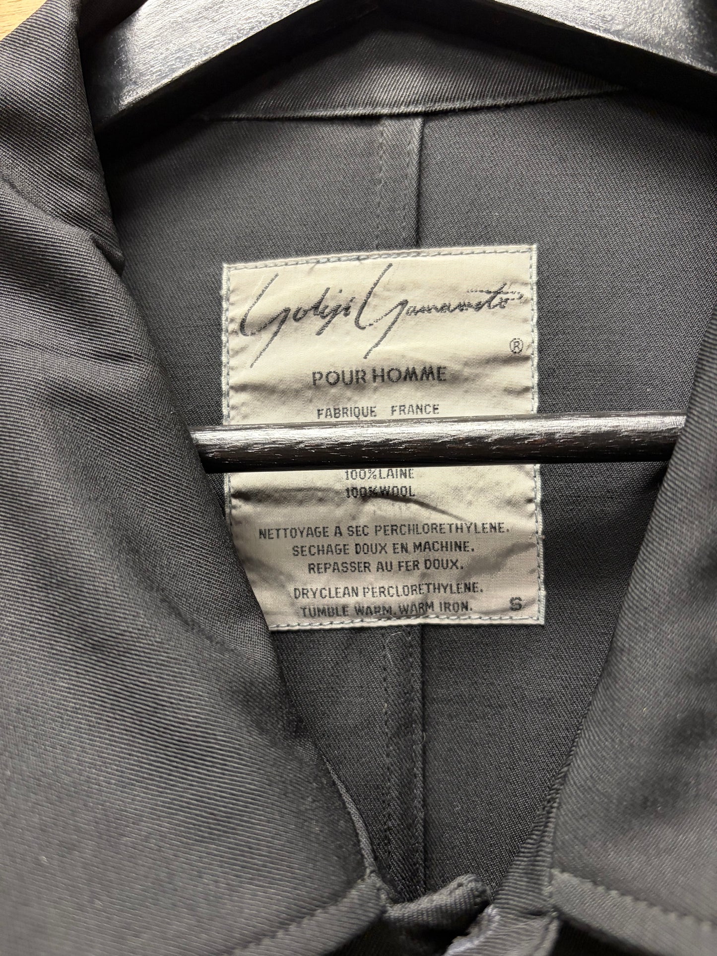 Vintage 90s Yohji Yamamoto Black Drawstring Waist Jacket