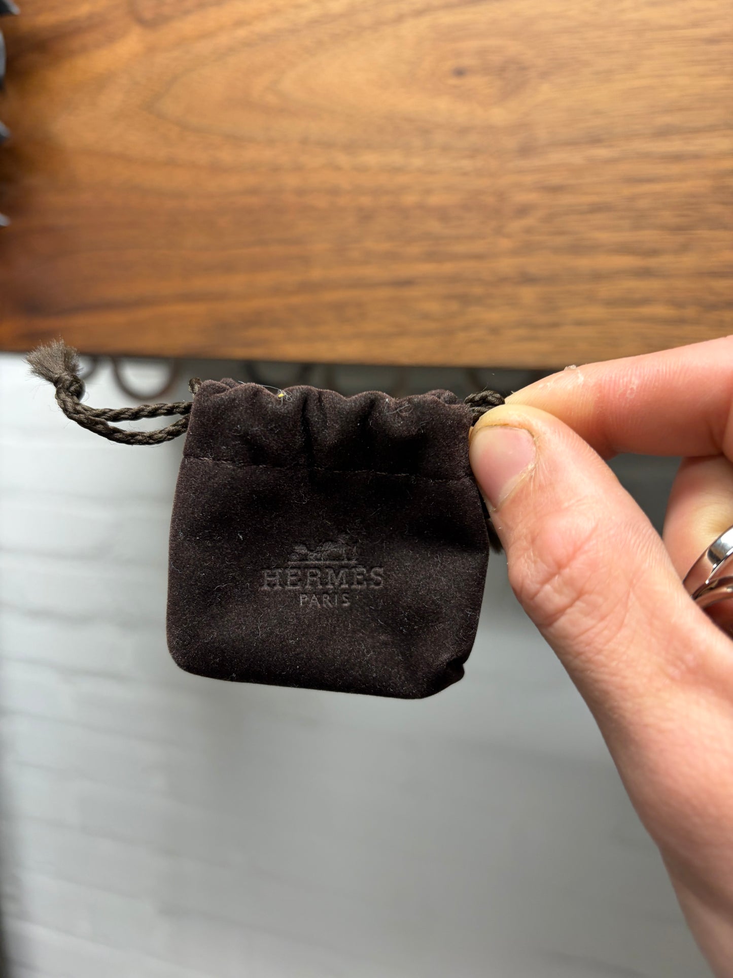 Hermes Palladium Plated Mini Trio ‘Twilly’ Ring