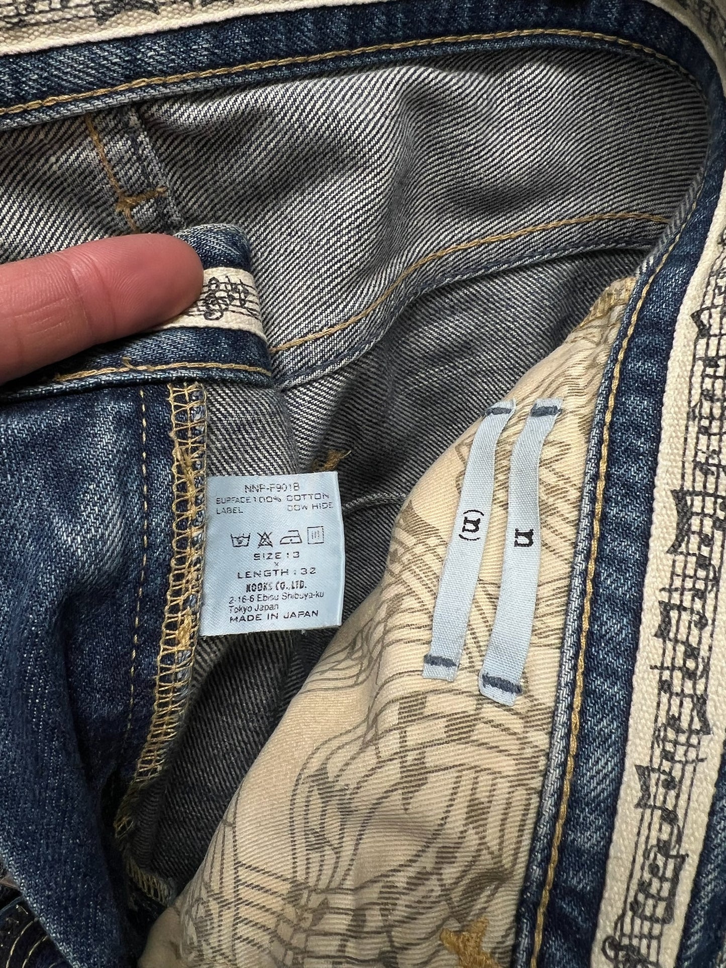 Number (N)ine Darted Blue ‘Crying Heart’ Patch Skinny Jeans