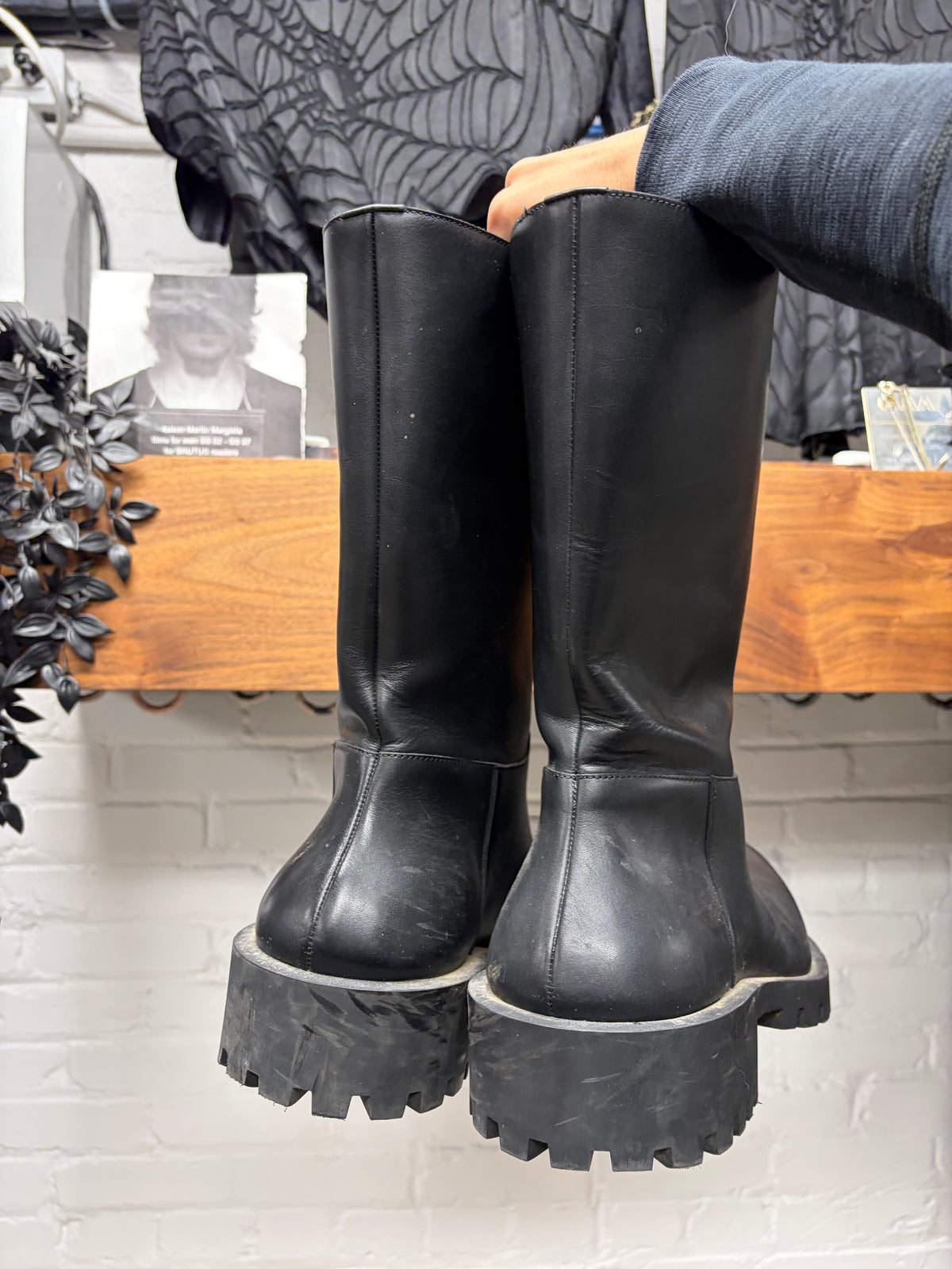 Balenciaga ‘Hummer’ Black Buffed Calfskin High Top Boots