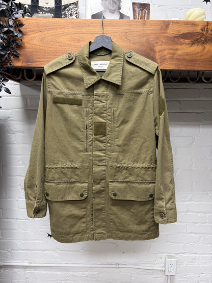 2016 Saint Laurent by Hedi Slimane ‘Sweet Dreams’ Shark Graphic Military Field Jacket