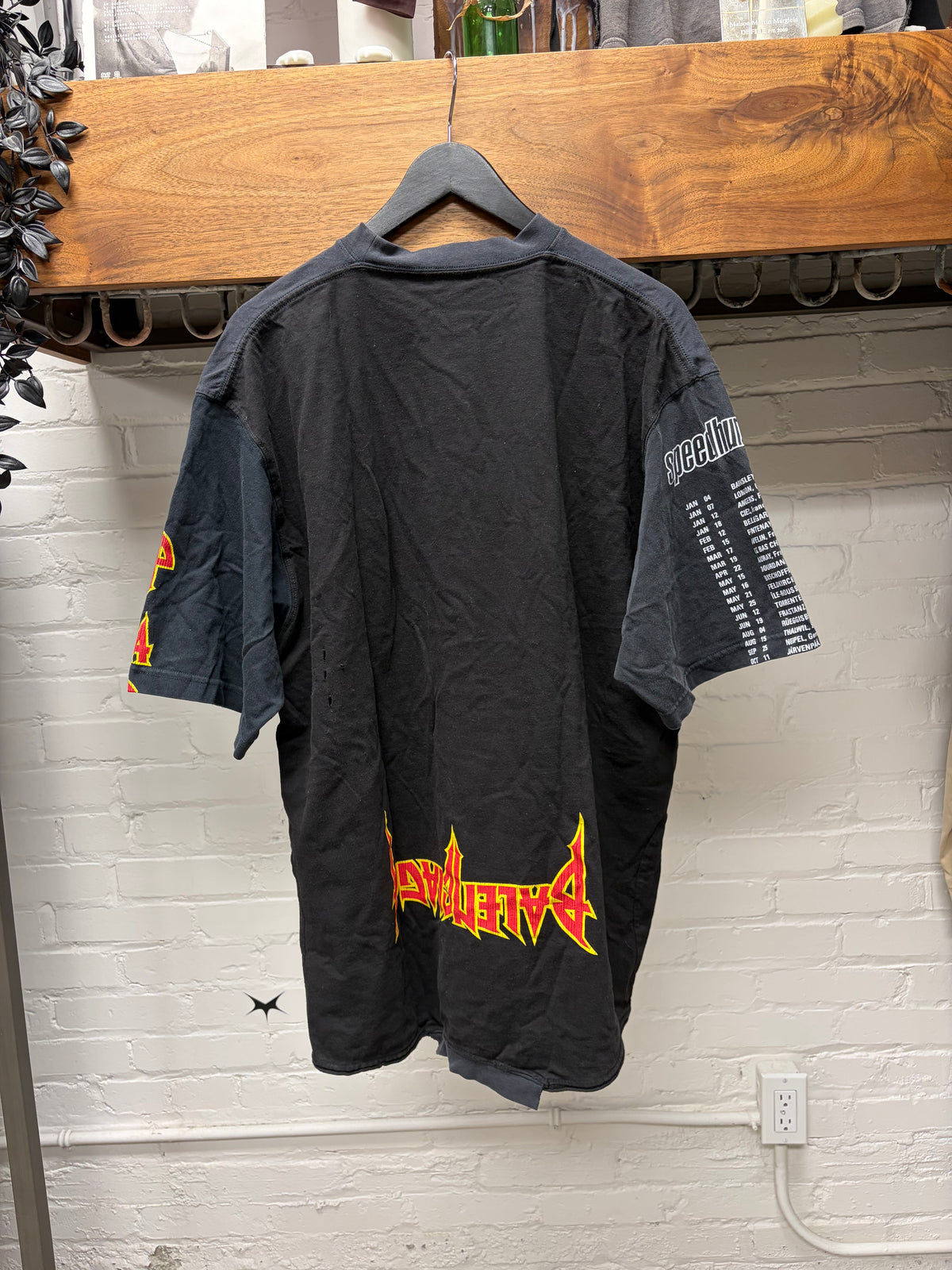 2022 Balenciaga Reconstructed ‘Speedhunters’ Black Upside Down Graphic T-Shirt