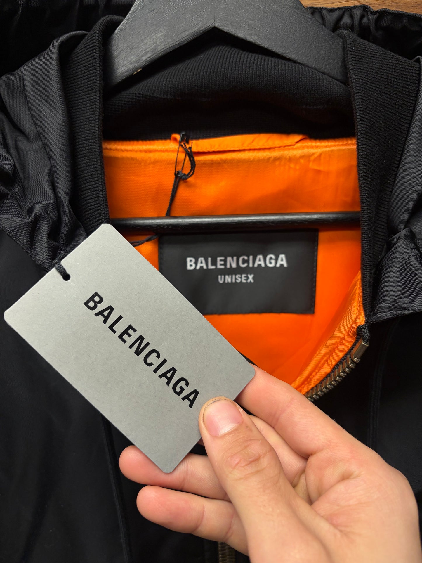 SS2022 Balenciaga ‘3B Sport Icon’ Black Hooded Bomber Jacket