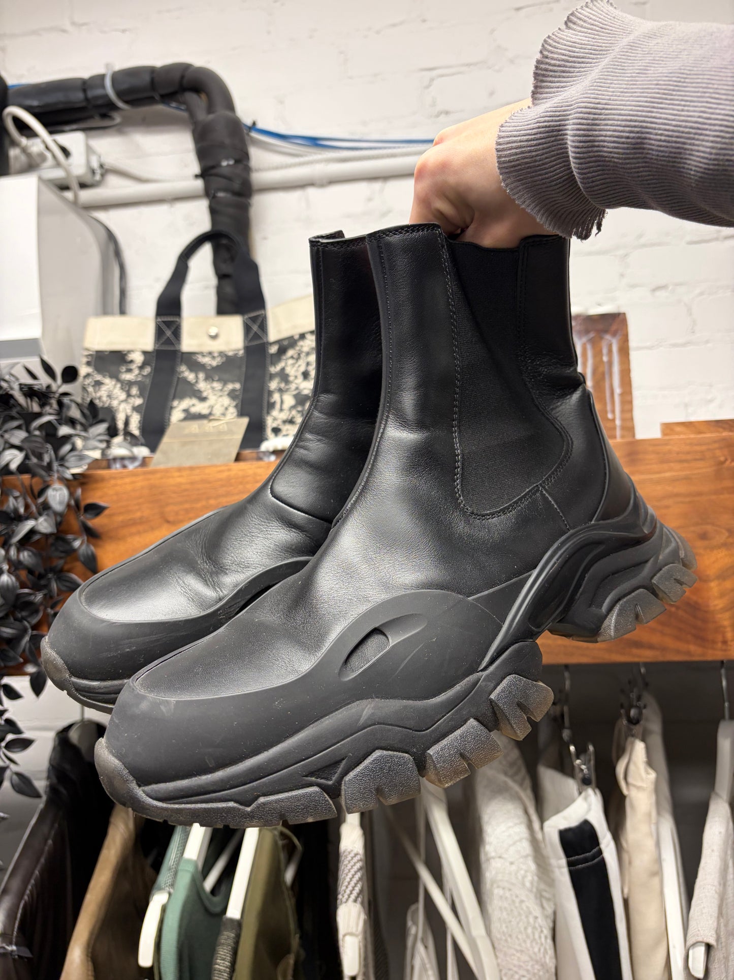 Moncler x Alyx Studios ‘Ary’ Black Leather Ankle Boots