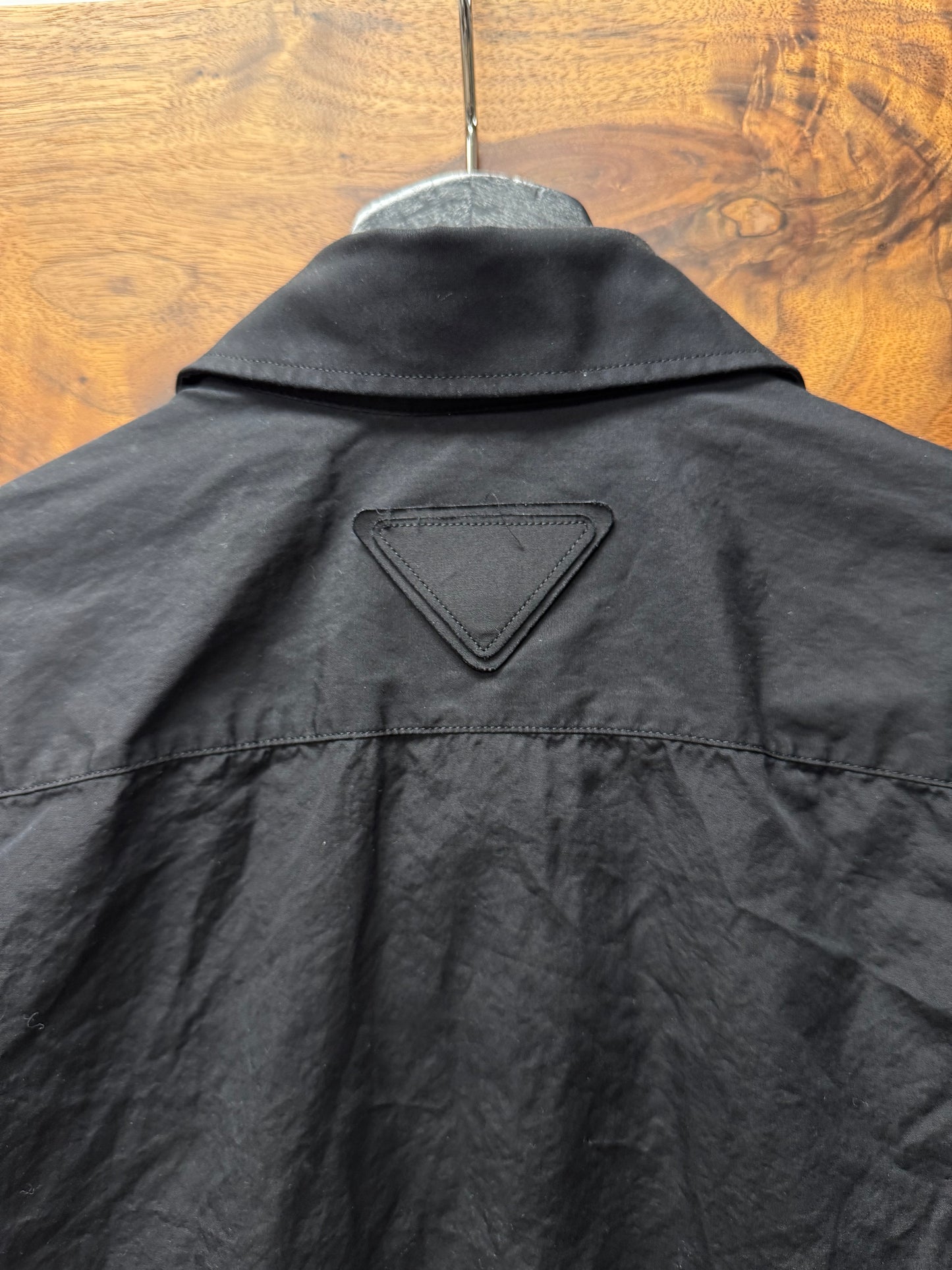Prada Black ‘Saffiano’ Emblem Button Up Shirt